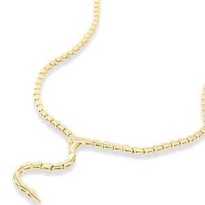 NWT Melinda Maria Gold “Serpent Lariat” Necklace
